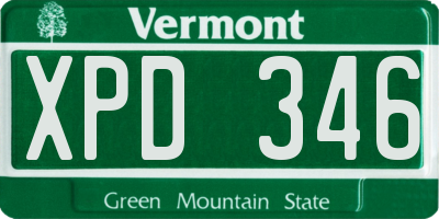 VT license plate XPD346