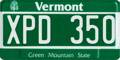 VT license plate XPD350