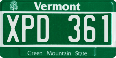 VT license plate XPD361