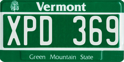 VT license plate XPD369