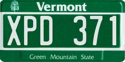 VT license plate XPD371