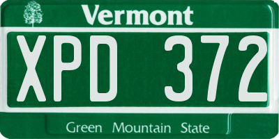 VT license plate XPD372