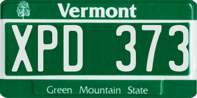 VT license plate XPD373