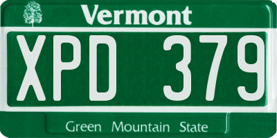 VT license plate XPD379