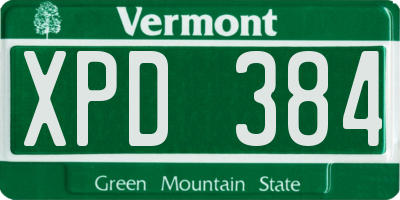 VT license plate XPD384
