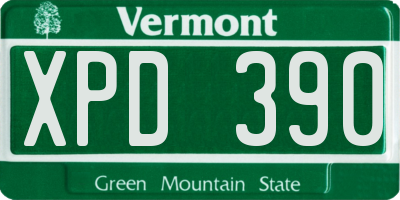VT license plate XPD390