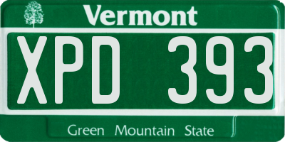 VT license plate XPD393