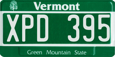 VT license plate XPD395