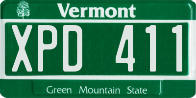 VT license plate XPD411