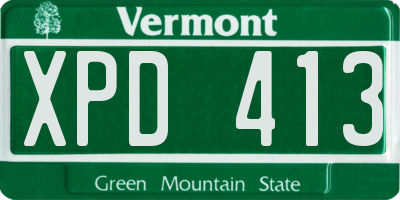 VT license plate XPD413