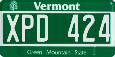 VT license plate XPD424