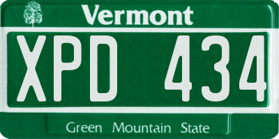VT license plate XPD434