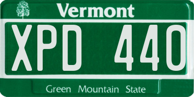 VT license plate XPD440