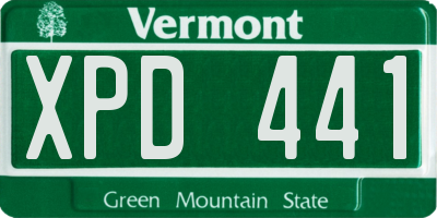 VT license plate XPD441