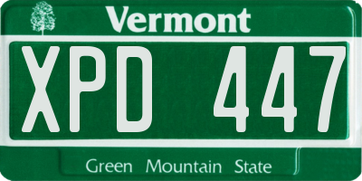 VT license plate XPD447