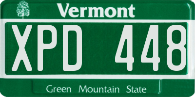 VT license plate XPD448