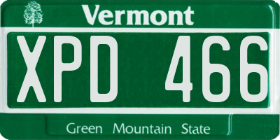 VT license plate XPD466
