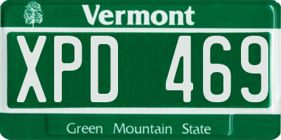 VT license plate XPD469