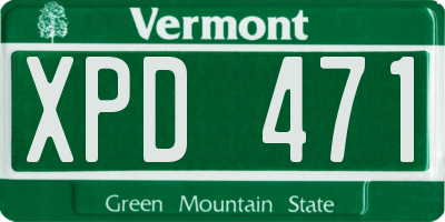 VT license plate XPD471
