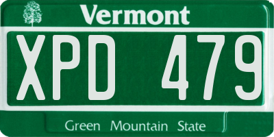VT license plate XPD479