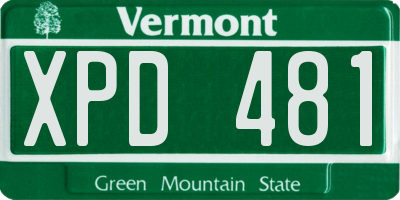 VT license plate XPD481