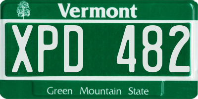 VT license plate XPD482