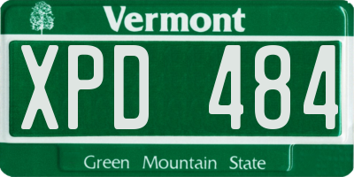 VT license plate XPD484