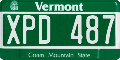 VT license plate XPD487