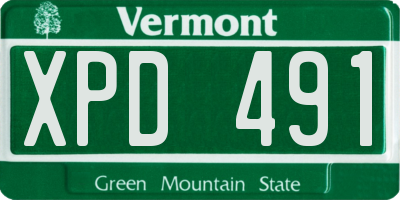 VT license plate XPD491
