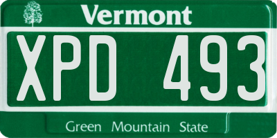 VT license plate XPD493