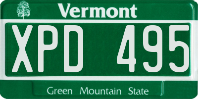 VT license plate XPD495