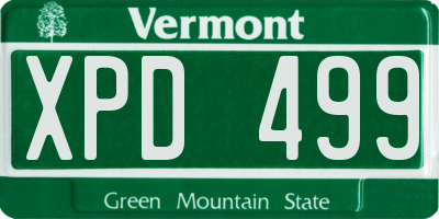 VT license plate XPD499