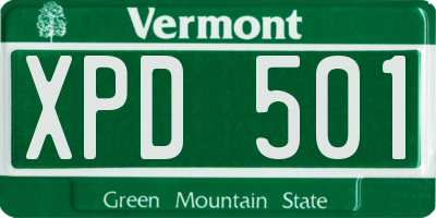 VT license plate XPD501