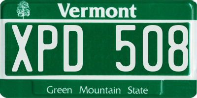 VT license plate XPD508