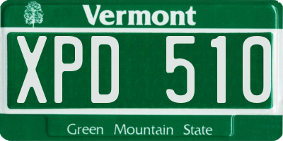 VT license plate XPD510