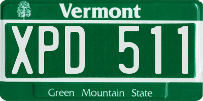 VT license plate XPD511
