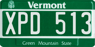 VT license plate XPD513