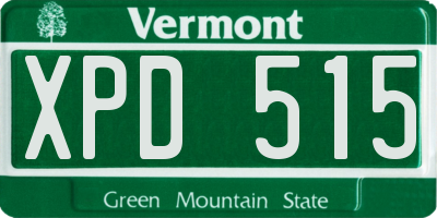 VT license plate XPD515