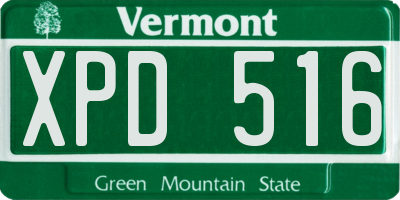 VT license plate XPD516