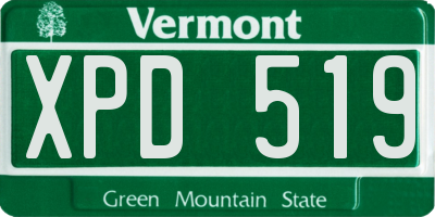 VT license plate XPD519