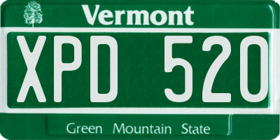 VT license plate XPD520