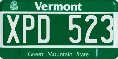 VT license plate XPD523