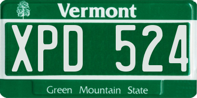 VT license plate XPD524