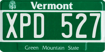 VT license plate XPD527