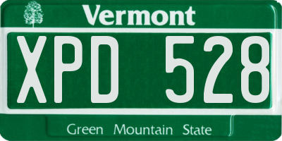 VT license plate XPD528