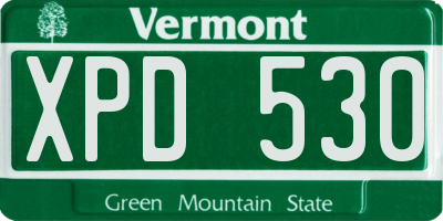 VT license plate XPD530