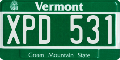 VT license plate XPD531