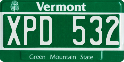 VT license plate XPD532