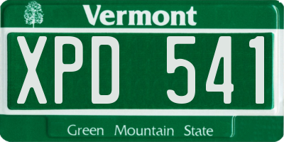 VT license plate XPD541