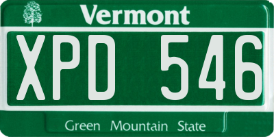 VT license plate XPD546